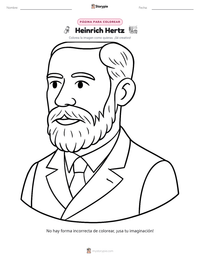 Vista previa de la hoja de trabajo imprimible de Heinrich Hertz
