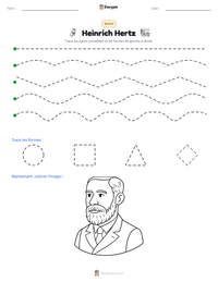 Aperçu de la feuille de travail imprimable Heinrich Hertz