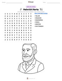 Vista previa de la hoja de trabajo imprimible de Heinrich Hertz