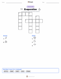 Evaporation printable worksheet preview