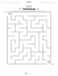 Verdunstung druckbare Arbeitsblatt Vorschau
