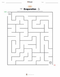 Evaporation printable worksheet preview
