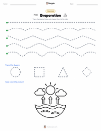 Evaporation printable worksheet preview