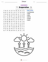 Evaporation printable worksheet preview