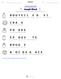 Aperçu de la feuille de travail imprimable Joseph Black