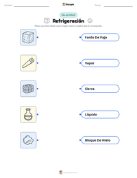 Vista previa de la hoja de trabajo imprimible de Refrigeración