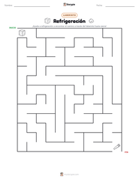 Vista previa de la hoja de trabajo imprimible de Refrigeración