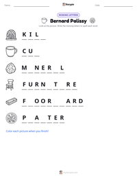 Bernard Palissy printable worksheet preview