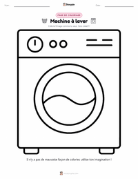 Page de coloriage Machine à laver pour les enfants