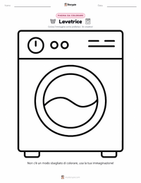 Pagina da colorare di Lavatrice per bambini
