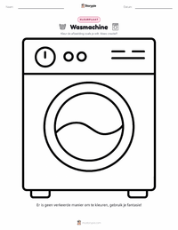 Wasmachine kleurplaat voor kinderen