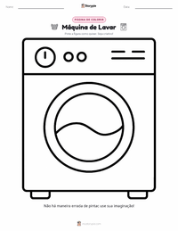 Página de colorir Máquina de Lavar Roupa para crianças