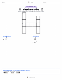 Waschmaschine druckbare Arbeitsblatt Vorschau