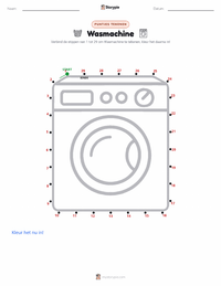 Wasmachine afdrukbare werkblad voorbeeld