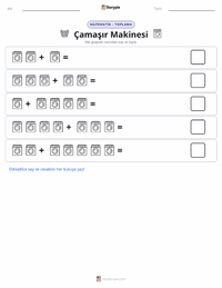 Çamaşır Makinesi yazdırılabilir çalışma sayfası önizlemesi