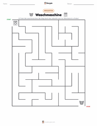 Waschmaschine druckbare Arbeitsblatt Vorschau