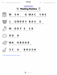 Washing Machine printable worksheet preview