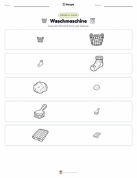 Waschmaschine druckbare Arbeitsblatt Vorschau