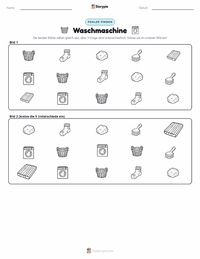 Waschmaschine druckbare Arbeitsblatt Vorschau