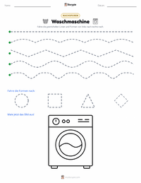 Waschmaschine druckbare Arbeitsblatt Vorschau