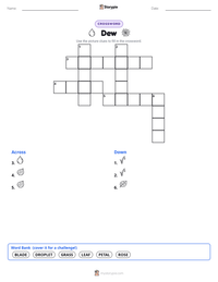Dew printable worksheet preview