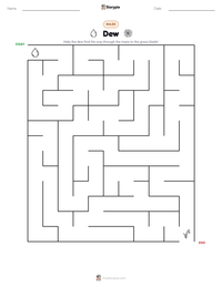 Dew printable worksheet preview