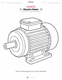 Electric Motor coloring page for kids