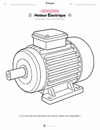 Page de coloriage Moteur Électrique pour les enfants