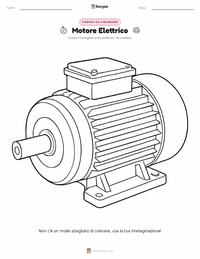 Pagina da colorare di Motore Elettrico per bambini