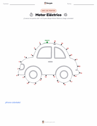 Vista previa de la hoja de trabajo imprimible de Motor Eléctrico