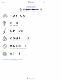Electric Motor printable worksheet preview
