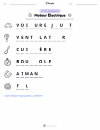 Aperçu de la feuille de travail imprimable Moteur Électrique