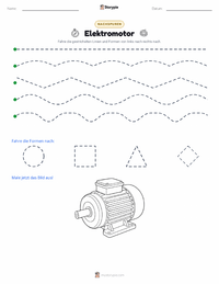 Elektromotor druckbare Arbeitsblatt Vorschau