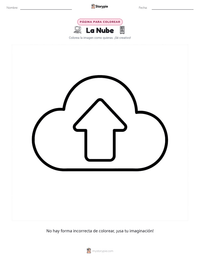 Vista previa de la hoja de trabajo imprimible de La Nube