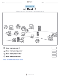 Cloud printable worksheet preview