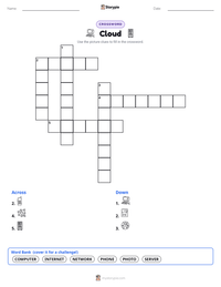 Cloud printable worksheet preview