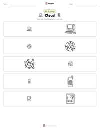 Cloud printable worksheet preview