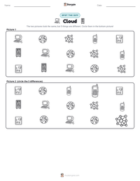 Cloud printable worksheet preview