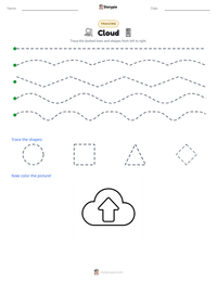 Cloud printable worksheet preview
