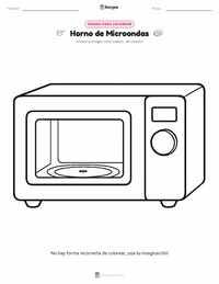 Página para colorear de Horno de microondas para niños