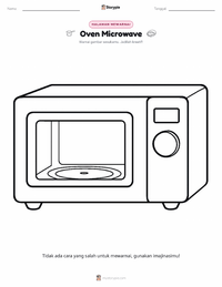 Halaman mewarnai Oven Gelombang Mikro untuk anak-anak
