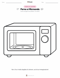 Pagina da colorare di Forno a microonde per bambini