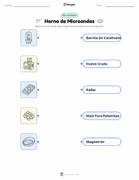 Hoja de trabajo imprimible de Horno de microondas para niños