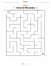 Vista previa de la hoja de trabajo imprimible de Horno de microondas