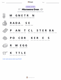 Microwave Oven printable worksheet preview