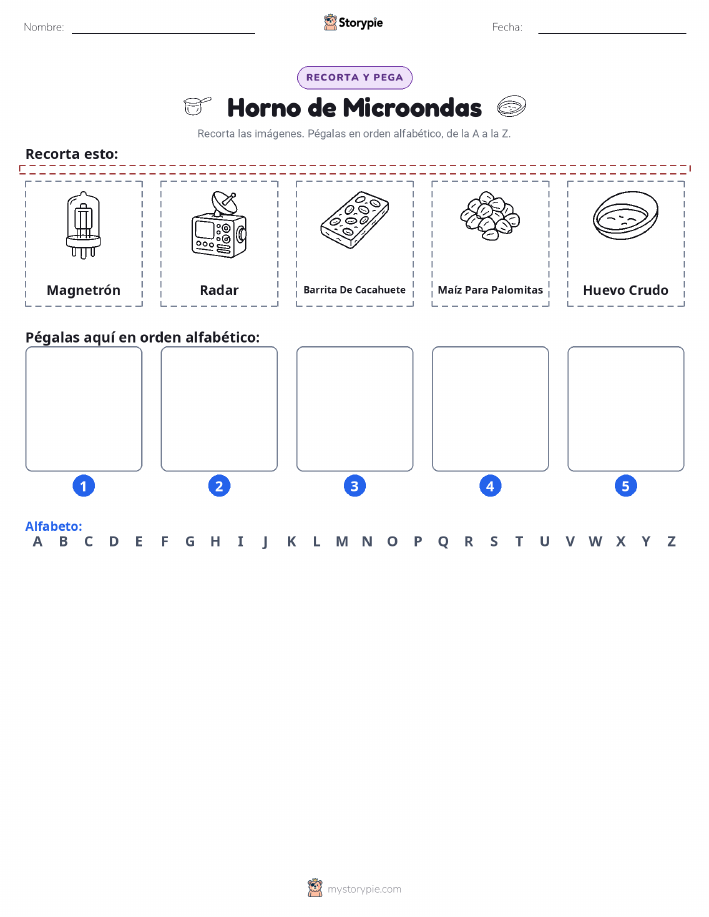 Cortar y Pegar el Alfabeto