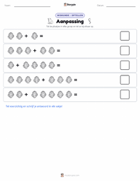 Aanpassing afdrukbare werkblad voorbeeld