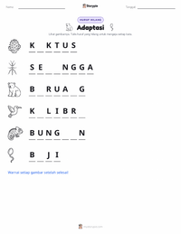 Prabaca lembar kerja cetak Adaptasi
