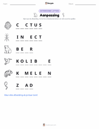 Aanpassing afdrukbare werkblad voorbeeld