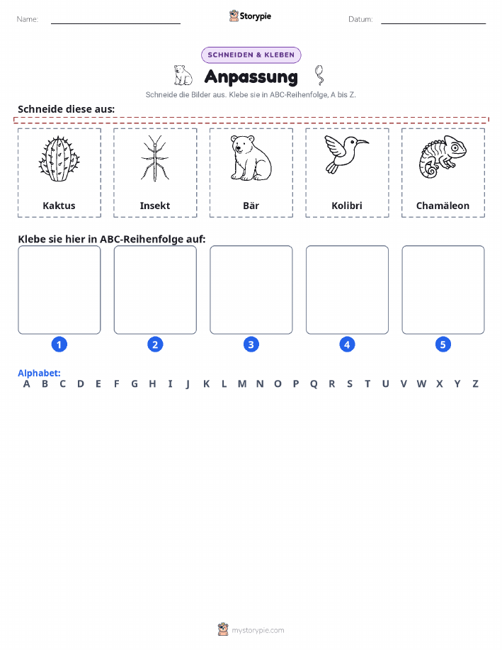 Schneiden & Einfügen Alphabet